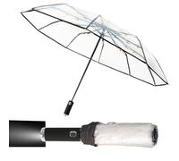 MZSX Ombrello Pieghevole, Viaggio Antivento, luce a LED,design pieghevole inverso, Portatile Automatico, Compatto Resistente Leggero, passeggino universale