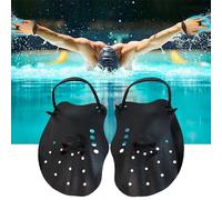 MZSX Pagaie a mano per il nuoto, con cinghie regolabili, pagaie a mano per il nuoto per adulti e ragazzi, attrezzatura e kit per l'allenamento in piscina, adatto agli adulti, accessori (nero)