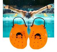 MZSX Palette per il nuoto, con cinghie regolabili, palette per il nuoto per adulti e ragazzi, attrezzatura e kit per l'allenamento in piscina, adatto agli adulti, accessori (arancione)