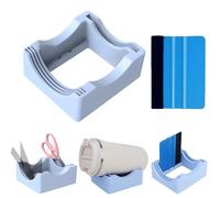 MZSX Piccola culla per tazze in silicone, supporto antiscivolo per tazze, supporto per tazze artigianali con raschietto, per bicchieri artigianali, per applicare decalcomanie per bicchieri