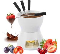 MZSX Set di pentole per fonduta di Cioccolato e Formaggio, Set Completo per fonduta di Formaggio con Candela per fonduta e 4 forchette, Mini pentola per fonduta di Cioccolato, Tazza per fonduta