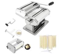 MZTOGR Macchina per pasta e ravioli, set di 6 pezzi da 150 mm in acciaio con 9 impostazioni di spessore regolabili, include accessorio per ravioli, stendipasta