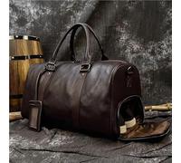 MZTZHVNVGK Borsa da viaggio in vera pelle, alla moda, grande, in pelle di mucca, for uomo e donna, nera, grande, con tracolla, for il weekend(Black(55cm)-laser)