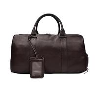 MZTZHVNVGK Borsa da viaggio in vera pelle, alla moda, grande, in pelle di mucca, for uomo e donna, nera, grande, con tracolla, for il weekend(Brown(45cm))