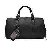 MZTZHVNVGK Borsa da viaggio in vera pelle, alla moda, grande, in pelle di mucca, for uomo e donna, nera, grande, con tracolla, for il weekend(Black(45cm))