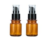 MZUU 2 flaconi vuoti da 80 ml, ricaricabili, in plastica ambrata, con pompa, per cosmetici, detergenti, emulsioni, essenze, creme, lozioni, oli essenziali, dispenser a pompa, flaconcini