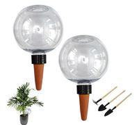 mzvoo 2pcs 500ml Self Watering Globes,Self-Watering Bulbs for Plants,Automatic Drip Irrigation Kits,Automatic Plant Irrigation Ball with Three Gardening Tools for Plants in Rooms And Gardens-A