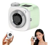 mzvoo Mini Camera Shaped Portable Fan With Lanyard,Cute Camera Shaped Mini Fan, Portable Handheld USB Rechargeable Fans,Cute Compact HandheldFan, For Summer Travel Picnic Commuting Beach(b)
