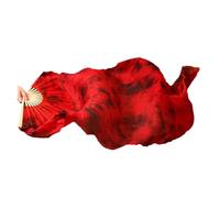 MZYFDC 1 Piece Dyed Belly Silk Fan Veils, Dance Performance for Women,Long Folding Fans(FS108-1 Piece,S-120x90cmReal Silk)