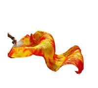 MZYFDC 1 Piece Dyed Belly Silk Fan Veils, Dance Performance for Women,Long Folding Fans(FS2-1 Piece,L-180x90cmReal Silk)