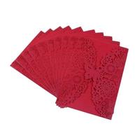 MZYFDC 10 pezzi/confezione farfalla 3D biglietti d'invito fiore di nozze inviti debutto compleanno tagliati al laser for feste 5x7 pollici dimensioni(Red)