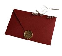 MZYFDC 15 pezzi set di lettere buste canapa stile vintage lettera d'amore pelle mucca carta speciale invito cartolina busta laccata(Red)