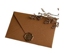MZYFDC 15 pezzi set di lettere buste canapa stile vintage lettera d'amore pelle mucca carta speciale invito cartolina busta laccata(Coffee)