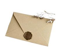 MZYFDC 15 pezzi set di lettere buste canapa stile vintage lettera d'amore pelle mucca carta speciale invito cartolina busta laccata(Yellow)