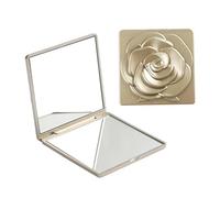 MZYFDC 2pcs Foldable Makeup Mirror Vintage Rose Double-sided Vanity High Clarity Handheld Square Cosmetic Per Il Trucco da Donna(Golden)