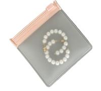 MZYFDC Borsa Portagioielli 100 pezzi ROSA Gioielli Sacchetto con cerniera satinato Anello Orecchino Collana Bracciale Imballaggio Trasparente Plastica EVA(8x8cm)
