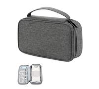 MZYFDC Borsa portaoggetti portatile da viaggio for accessori digitali, organizer for telefono cellulare, U disk, banca di ricarica, cavo dati(M dark grey)