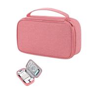 MZYFDC Borsa portaoggetti portatile da viaggio for accessori digitali, organizer for telefono cellulare, U disk, banca di ricarica, cavo dati(M pink)