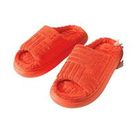 MZYFDC Ciabatte invernali aperte Pantofole da donna in spugna con punta aperta, casual, tinta unita, suola spessa, taglie forti, una parola, in cotone felpato, for la casa(Orange,38-39)