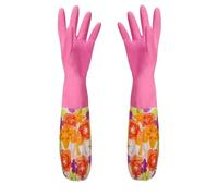 MZYFDC Guanti Di Gomma Per Lavare I Piatti 1pair Colored Latex Extended Household Gloves For Washing Dishes And Clothes, Dedicated For Cleaning(Rose Red)