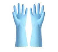 MZYFDC Guanti Per Lavare i Piatti 2Pcs Flocked Lining Household Gloves Thick Rubber Cleaning For Dish Washing Cold Weather Warm Non-Slip Kitchen(Blue,L)