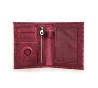 MZYFDC Portafoglio da viaggio portapassaporto in pelle con custodia Airtag, tasca portapenne, porta carte, copertina for passaporto(Red)