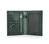 MZYFDC Portafoglio da viaggio portapassaporto in pelle con custodia Airtag, tasca portapenne, porta carte, copertina for passaporto(Green)