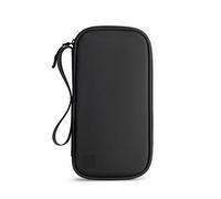 MZYFDC Portafoglio portapassaporto da viaggio for famiglie, con cerniera, borsa portadocumenti Oxford con cinturino da polso staccabile, for donne e uomini(Black)
