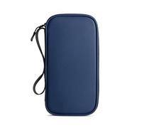 MZYFDC Portafoglio portapassaporto da viaggio for famiglie, con cerniera, borsa portadocumenti Oxford con cinturino da polso staccabile, for donne e uomini(Blue)