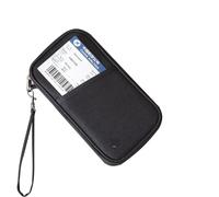 MZYFDC Portafoglio portapassaporto for famiglie con blocco RFID, essenziale for i viaggi, organizer for documenti, custodia for carte di credito(Black)