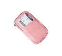 MZYFDC Portafoglio portapassaporto for famiglie con blocco RFID, essenziale for i viaggi, organizer for documenti, custodia for carte di credito(Pink)