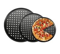 MZYFDC Teglia for pizza forata in acciaio al carbonio antiaderente da 10/11/12 pollici, piastra di cottura rotonda, utensili forno multiuso croccanti e frizzanti(For 10 Inches)