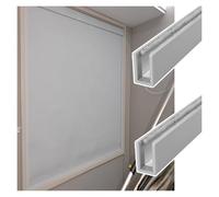 MZZKFC Blocchi di Luce Bianco Nero Grigio Extra Lungo Finestra Strisce di Blocco della Luce, 2 Pezzi U-Canale Oscurante Light Blockers Tracce Laterali per Le Tende della Finestra(Gray,75.5"/191.8cm)