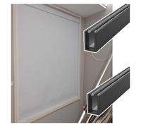 MZZKFC Blocchi di Luce Bianco Nero Grigio Extra Lungo Finestra Strisce di Blocco della Luce, 2 Pezzi U-Canale Oscurante Light Blockers Tracce Laterali per Le Tende della Finestra(Black,83.5"/212.1cm)