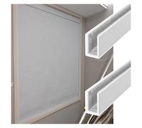 MZZKFC Blocchi di Luce Bianco Nero Grigio Extra Lungo Finestra Strisce di Blocco della Luce, 2 Pezzi U-Canale Oscurante Light Blockers Tracce Laterali per Le Tende della Finestra(White,57.5"/146.1cm)