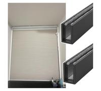 MZZKFC Blocchi di Luce Bloccatori di Luce A U per I Lati delle Tende, Bloccatori di Luce Oscuranti Laterali, Tracce Antivento Impermeabili, Strisce di Blocco della Luce(Black,230.5cm/90.7")