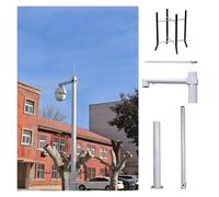 MZZKFC Palo per Telecamera di Sicurezza Pannelli Solari/Telecamera Montaggio Staffa Palo, 2 2,5 3 3,5 4 4,5 5 6m Montaggio Sorveglianza Post Stand, Sorveglianza Stand con 40cm(C,6.6 ft/2 m)