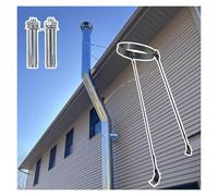MZZKFC Staffa per camino Supporto Per Tubo Camino 8-40cm, 304 Staffa Per Camino Da Tetto In Acciaio Inox Con 2 Viti Da 1,2m Gamba 2, Stufa Resistenza Alla Neve E Al Vento(5.1"(130mm))