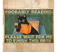 N/A Zerbino Ingresso Casa Libro di Lettura del Gatto Nero Probabilmente Mi aspetta Design zerbino Home Decor Regalo casa Nuova