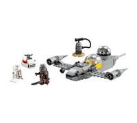 Lego star wars 75410 n-1 starfighter di mando e grogu con 3 personaggi, astronave giocattolo da costruire per bambini 4+