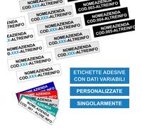 N. 10 Etichette adesive per inventario personalizzate con dato variabile