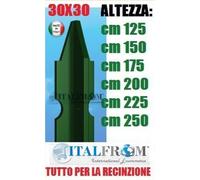 N°10-Palo Paletto Ferro Plastificato Verde Paletti a T Recinzione Rete Metallica