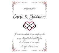 N 10 pezzi ETICHETTE VINO PERSONALIZZATE PVC RESISTENTI - Cuori & Infinito - IMPERMEABILI (10X14)