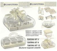 N.10 SCATOLA PORTA CONFETTI a TORTA per DEGUSTAZIONE BOMBONIERA a 6 POSTI 14694