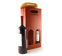 N°10 Scatole Valigette PORTABOTTIGLIE 2 posti con finestra Bordeaux satinato