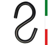 N. 100 Ganci a ESSE in Ferro Zincato Ø 3 mm Gancio Verniciato Nero