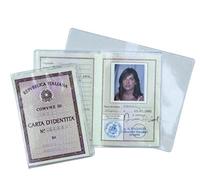 N° 100 porta documenti carta d'identità foto tessera custodia in plastica trasparente