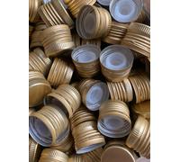 N°100 TAPPI A VITE PREFILETTATI IN ALLUMINO CON SALVAGOCCIA PER OLIO COLORE ORO