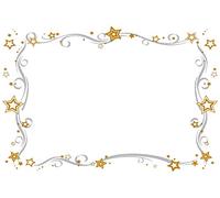 N. 12 Diplomi carta Pergamena A4 con cornice stelle per stampanti laser o ink-jet