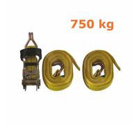 N° 2 Cinghie con 1 cricco cricchetto e ganci ancoraggio 350 e 750 kg Maurer